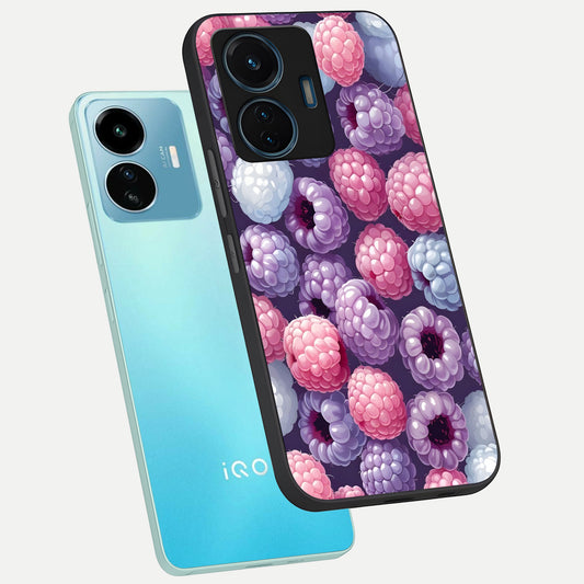Berry Candy Pop phone case For iQOO Z6 Lite 5G showing premium glass back cover with detailed artwork