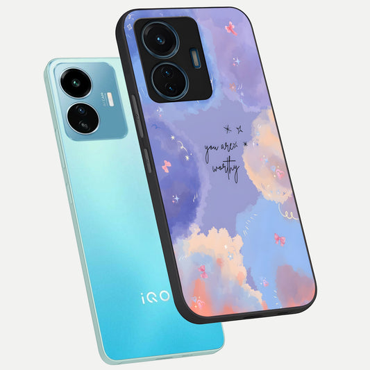Celestial Cloud Magic phone case For iQOO Z6 Lite 5G showing premium glass back cover with detailed artwork