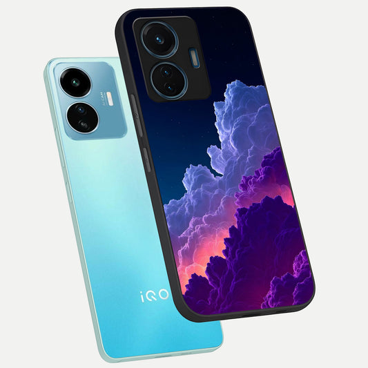 Dreamy Cloud Skies phone case For iQOO Z6 Lite 5G showing premium glass back cover with detailed artwork
