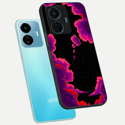 Galaxy Dream Frame phone case For iQOO Z6 Lite 5G showing premium glass back cover with detailed artwork