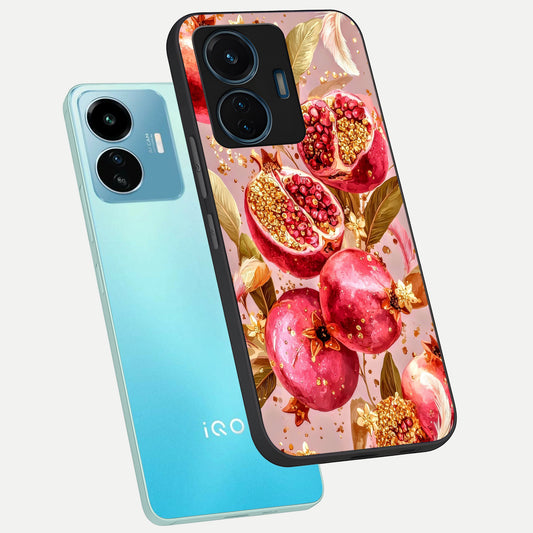 Golden Bloom Glow phone case For iQOO Z6 Lite 5G showing premium glass back cover with detailed artwork
