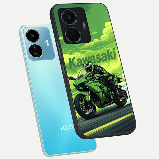 Greenery Sky phone case For iQOO Z6 Lite 5G showing premium glass back cover with detailed artwork