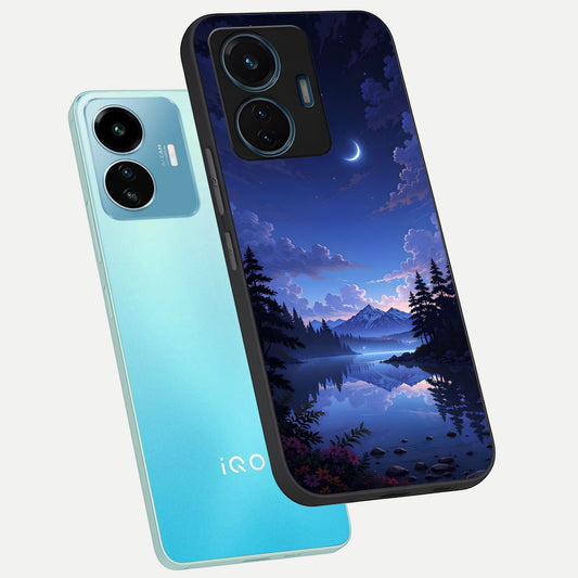 Midnight Lake Peace phone case For iQOO Z6 Lite 5G showing premium glass back cover with detailed artwork