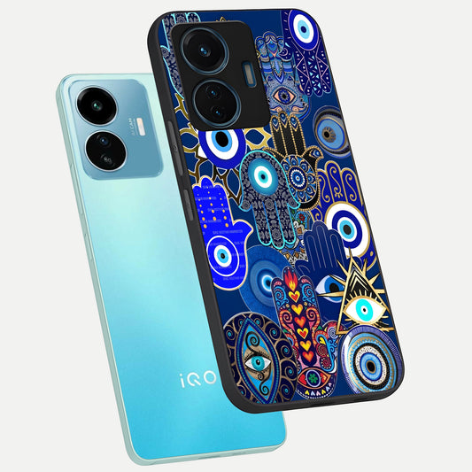 Mystic Palm Guard phone case For iQOO Z6 Lite 5G showing premium glass back cover with detailed artwork