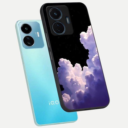 Starlit Night Whispers phone case For iQOO Z6 Lite 5G showing premium glass back cover with detailed artwork