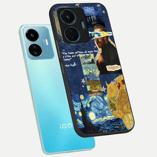 Starry Dream Vision phone case For iQOO Z6 Lite 5G showing premium glass back cover with detailed artwork