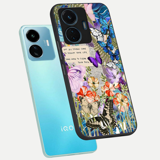 Storm Path Bloom phone case For iQOO Z6 Lite 5G showing premium glass back cover with detailed artwork