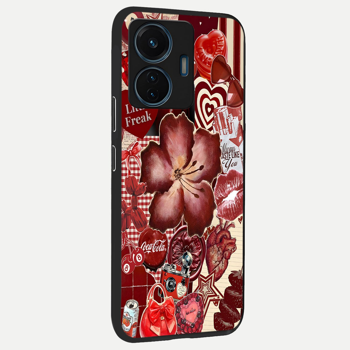 Aesthetic Little Freak back cover For iQOO Z6 Lite 5G slim fit glass case with vibrant aesthetic design