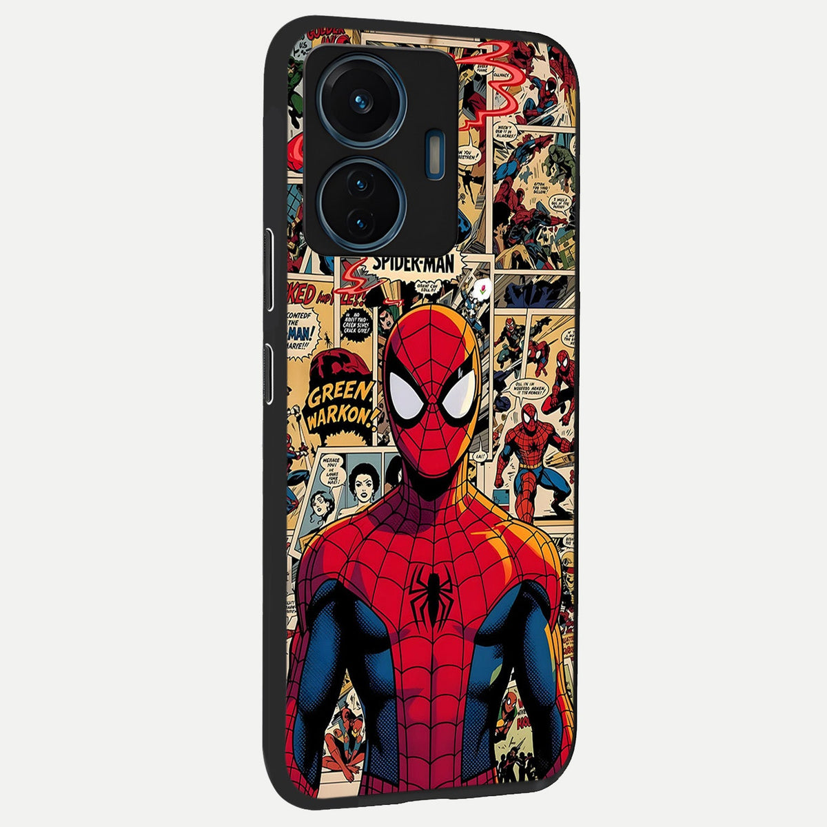 Aesthetic Spider back cover For iQOO Z6 Lite 5G slim fit glass case with vibrant aesthetic design