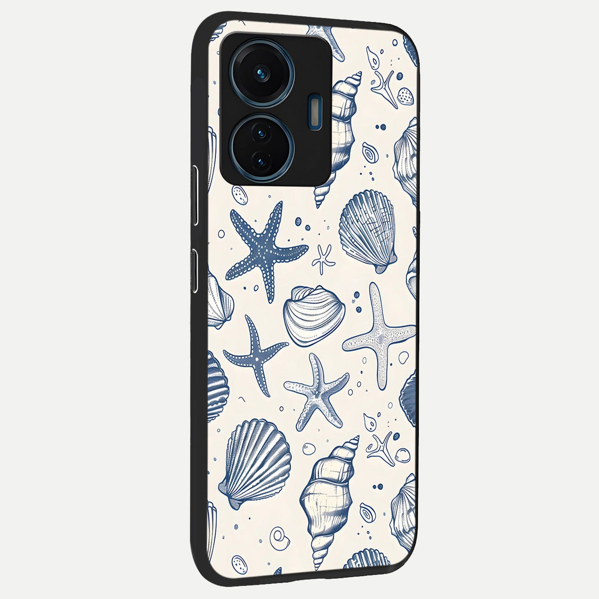 Blue Ocean Outline back cover For iQOO Z6 Lite 5G slim fit glass case with vibrant aesthetic design