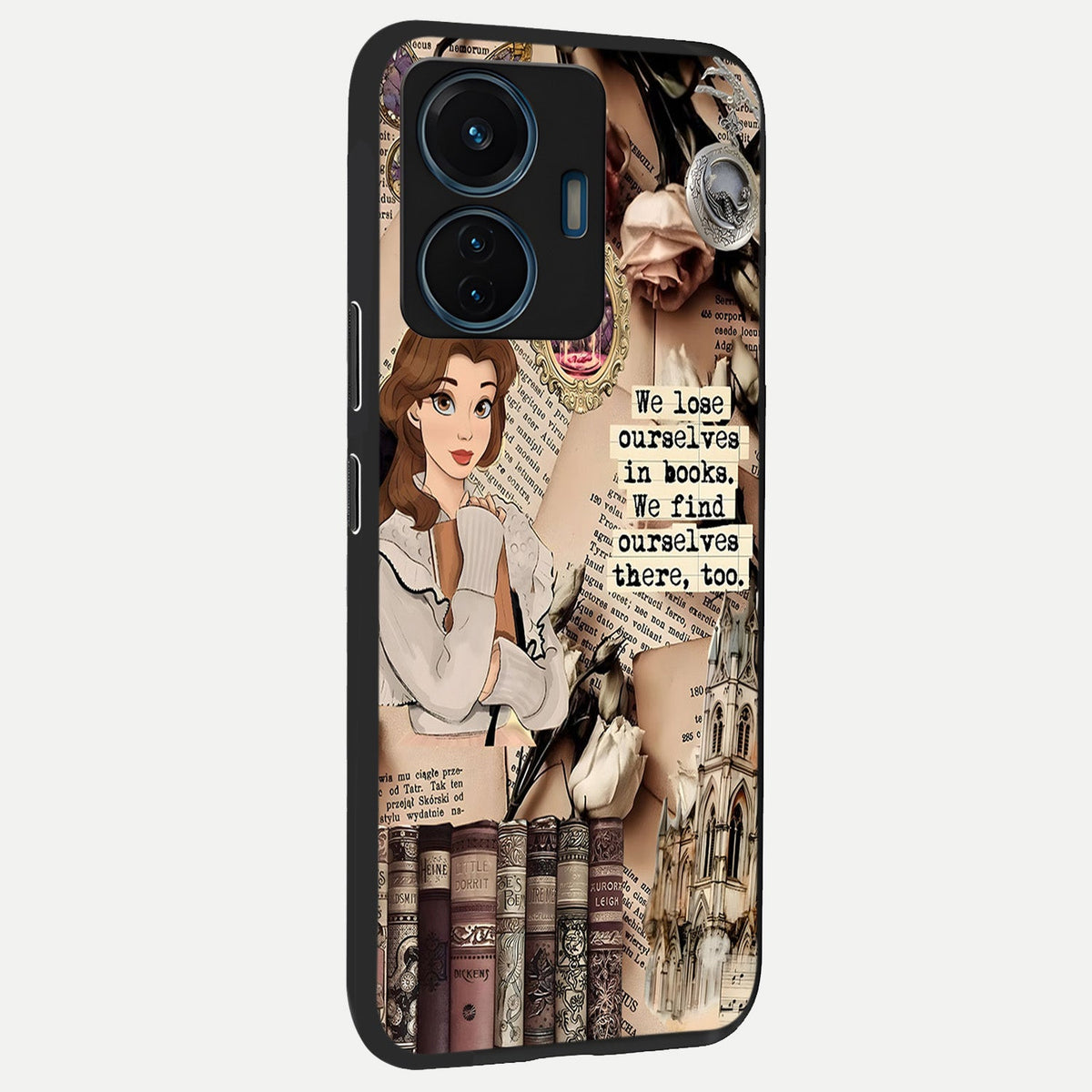 Bookish Dream World back cover For iQOO Z6 Lite 5G slim fit glass case with vibrant aesthetic design