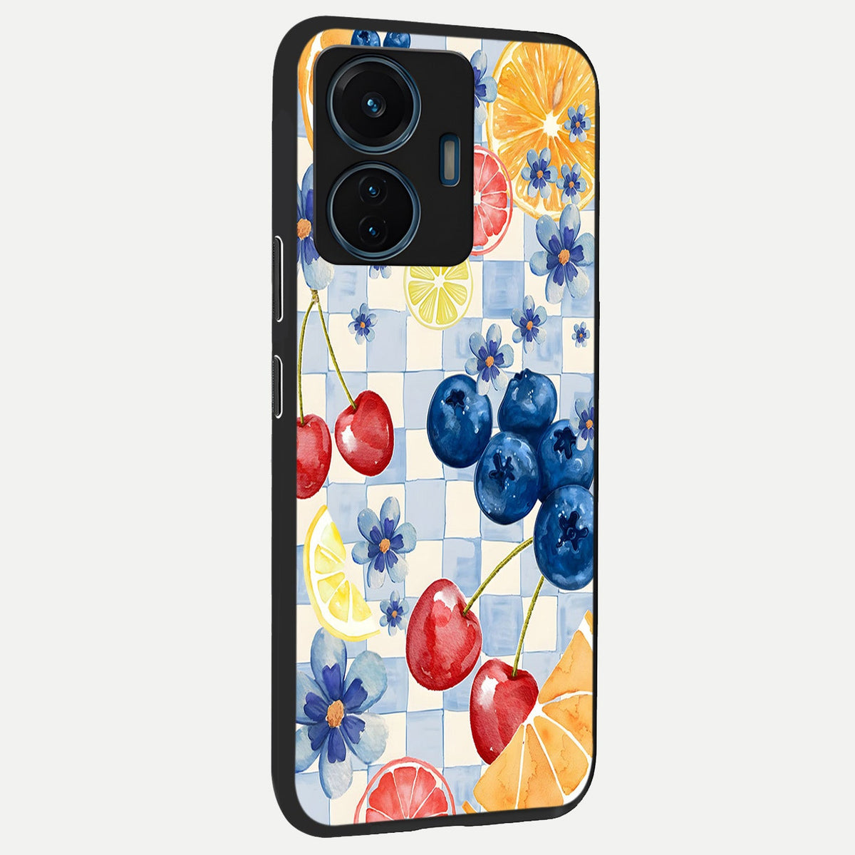 Citrus Bloom Joy back cover For iQOO Z6 Lite 5G slim fit glass case with vibrant aesthetic design