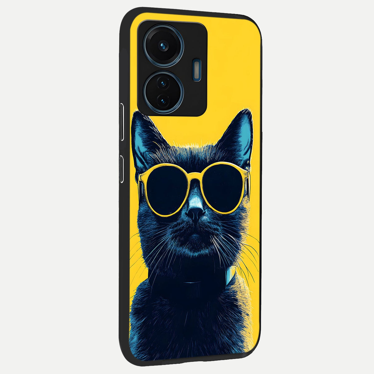 Cool Cat Vibes back cover For iQOO Z6 Lite 5G slim fit glass case with vibrant aesthetic design
