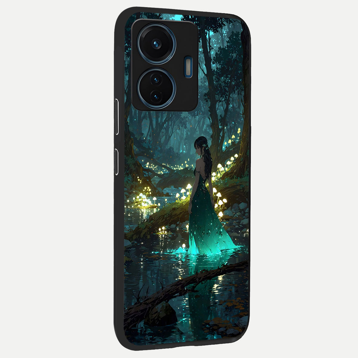 Enchanted Forest Glow back cover For iQOO Z6 Lite 5G slim fit glass case with vibrant aesthetic design