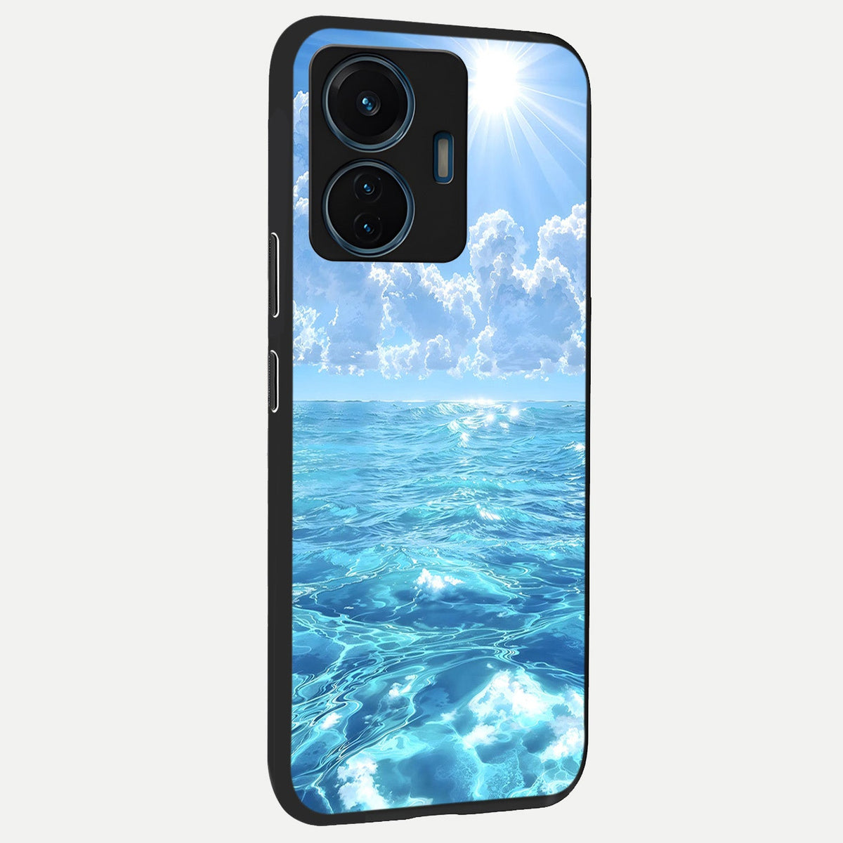 Endless Ocean Horizon back cover For iQOO Z6 Lite 5G slim fit glass case with vibrant aesthetic design