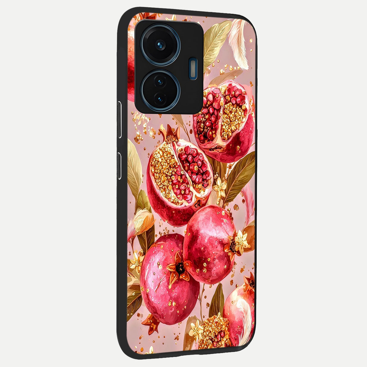 Golden Bloom Glow back cover For iQOO Z6 Lite 5G slim fit glass case with vibrant aesthetic design