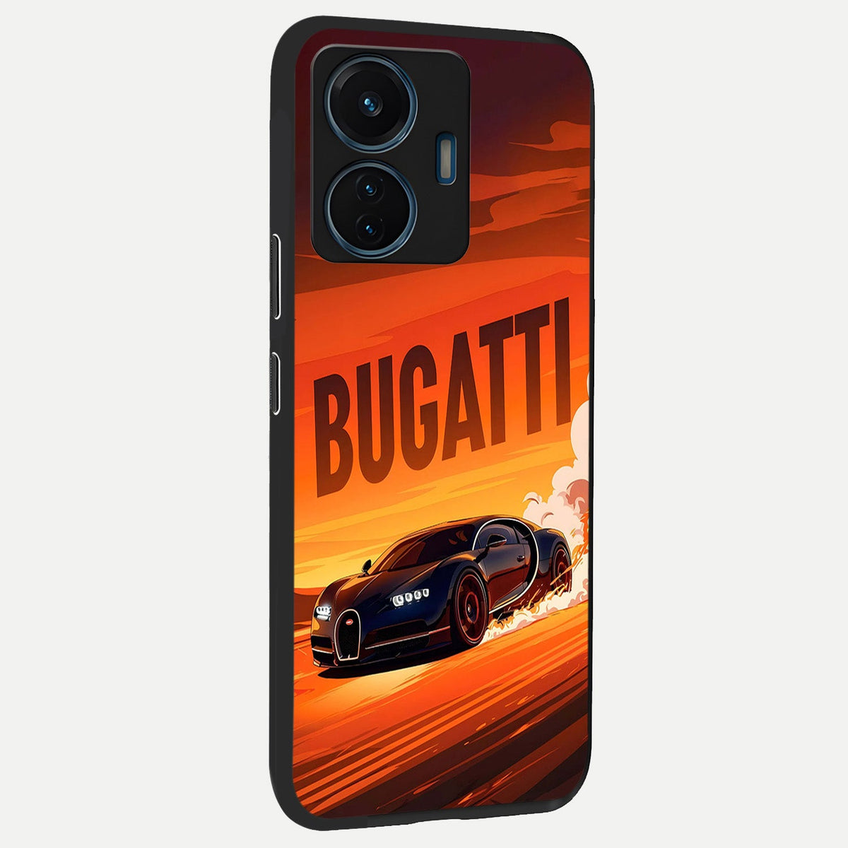 Inferno Bugatti Storm back cover For iQOO Z6 Lite 5G slim fit glass case with vibrant aesthetic design
