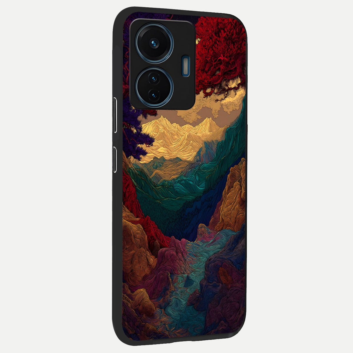 Mystic Valley Light back cover For iQOO Z6 Lite 5G slim fit glass case with vibrant aesthetic design