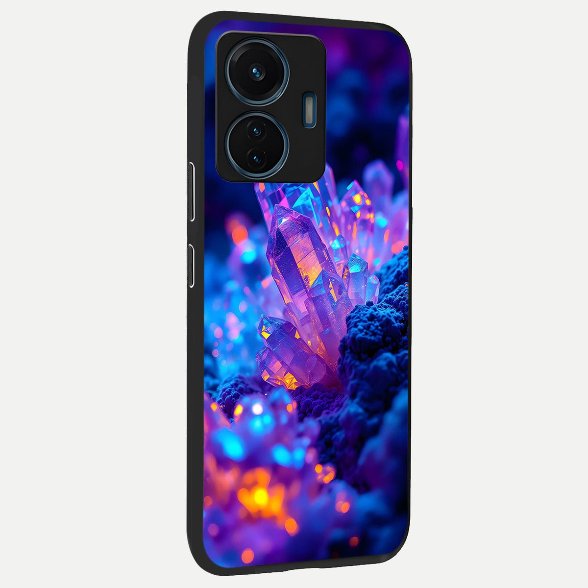Neon Aura Shards back cover For iQOO Z6 Lite 5G slim fit glass case with vibrant aesthetic design