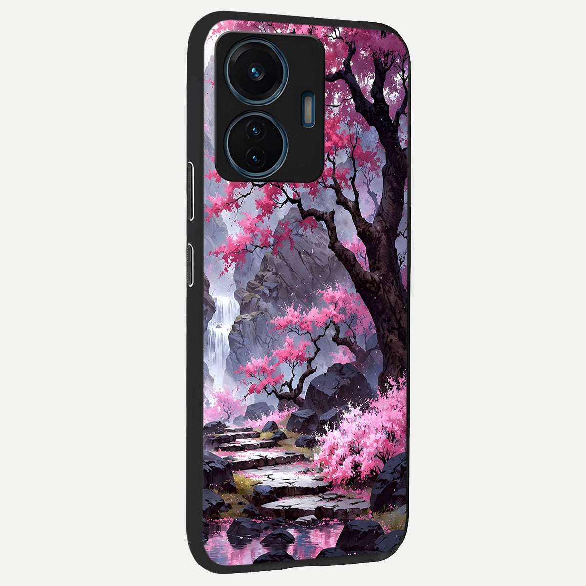 Pink Sunflower Glow back cover For iQOO Z6 Lite 5G slim fit glass case with vibrant aesthetic design