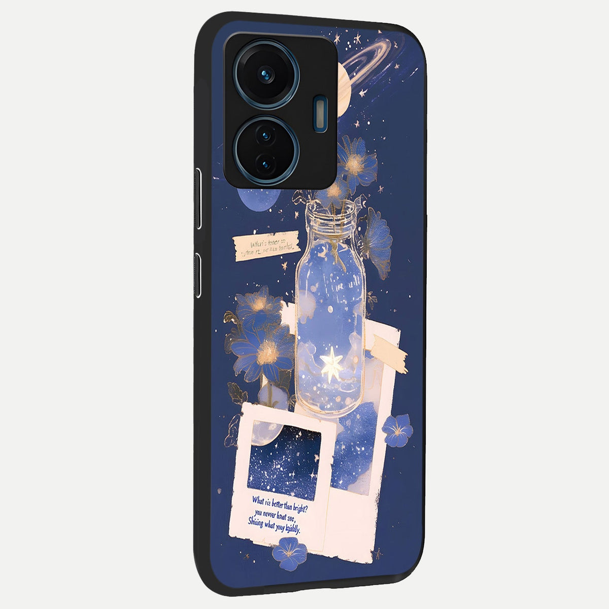 Starlit Cosmic Jar back cover For iQOO Z6 Lite 5G slim fit glass case with vibrant aesthetic design