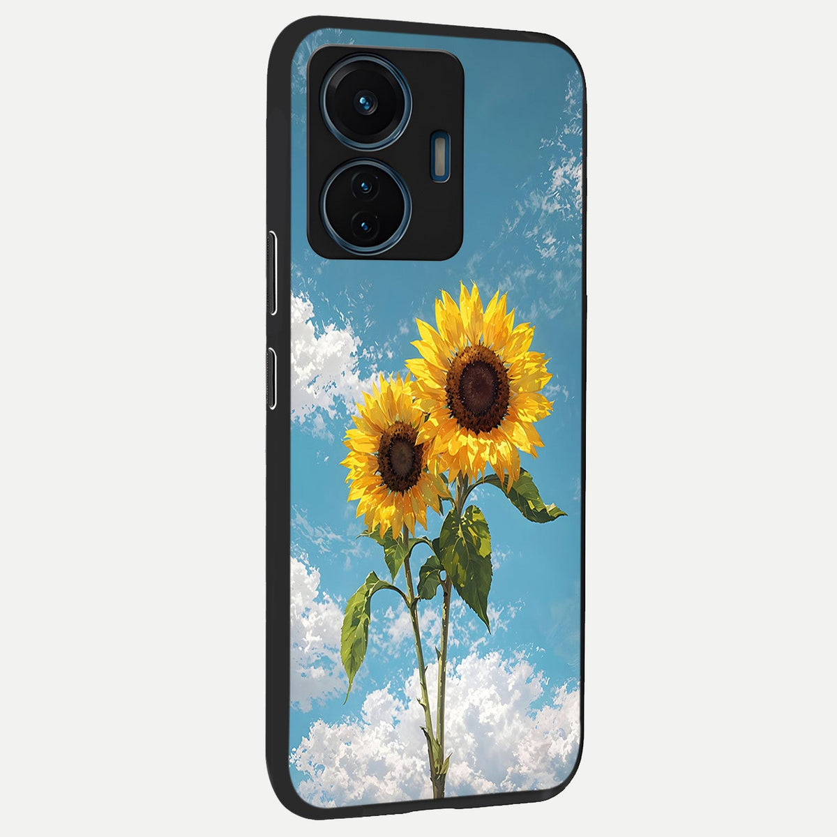 Sunlit Daisy Glow back cover For iQOO Z6 Lite 5G slim fit glass case with vibrant aesthetic design