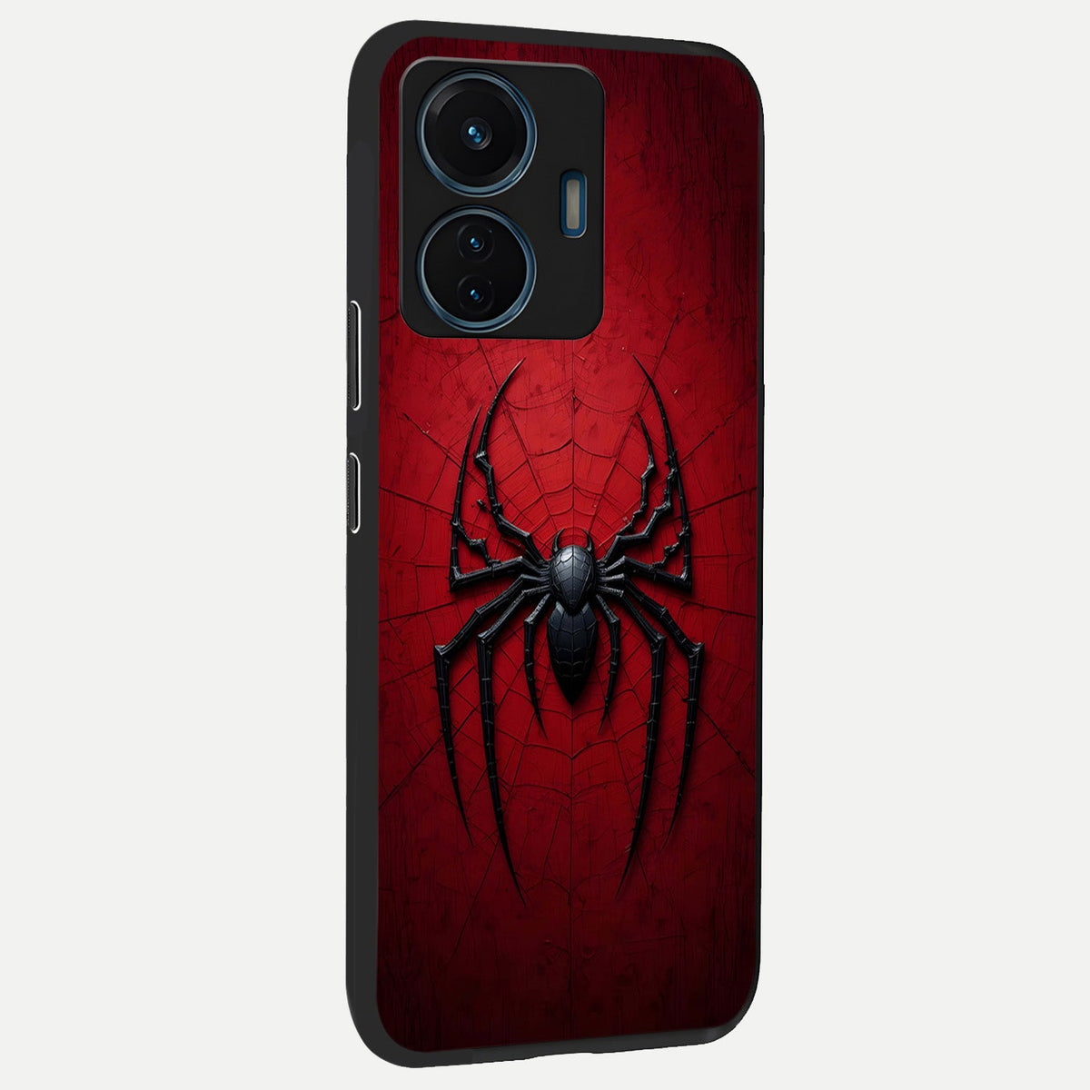 Superhero Web Emblem back cover For iQOO Z6 Lite 5G slim fit glass case with vibrant aesthetic design