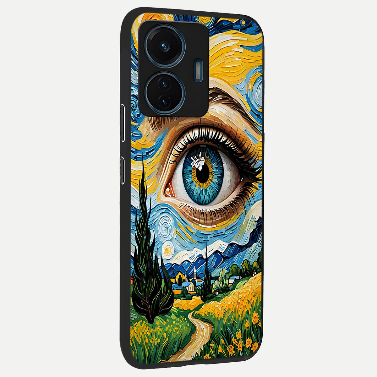 Van Gogh Eye back cover For iQOO Z6 Lite 5G slim fit glass case with vibrant aesthetic design