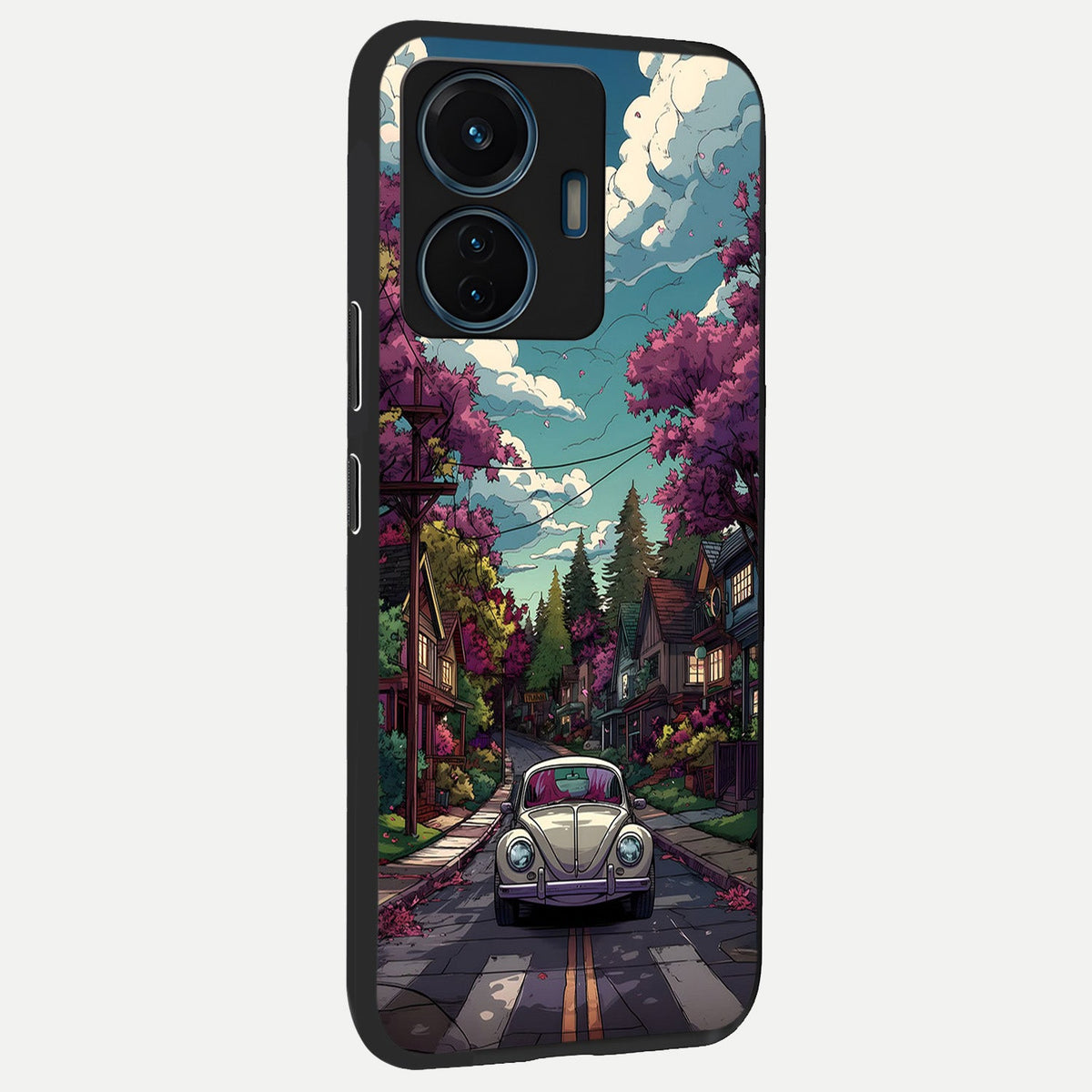 Vintage Street Drive back cover For iQOO Z6 Lite 5G slim fit glass case with vibrant aesthetic design
