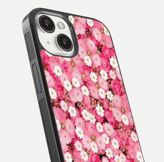 Pink Daisy Bliss Glass Case For iPhone 13