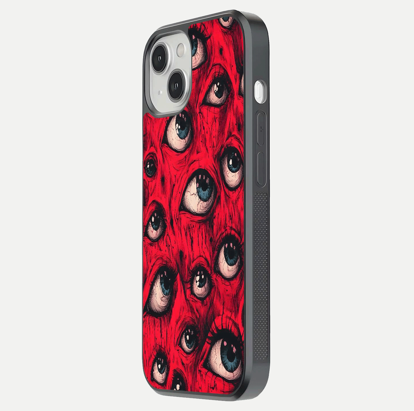 Red Eyes Pattern Glass Case For iPhone 13