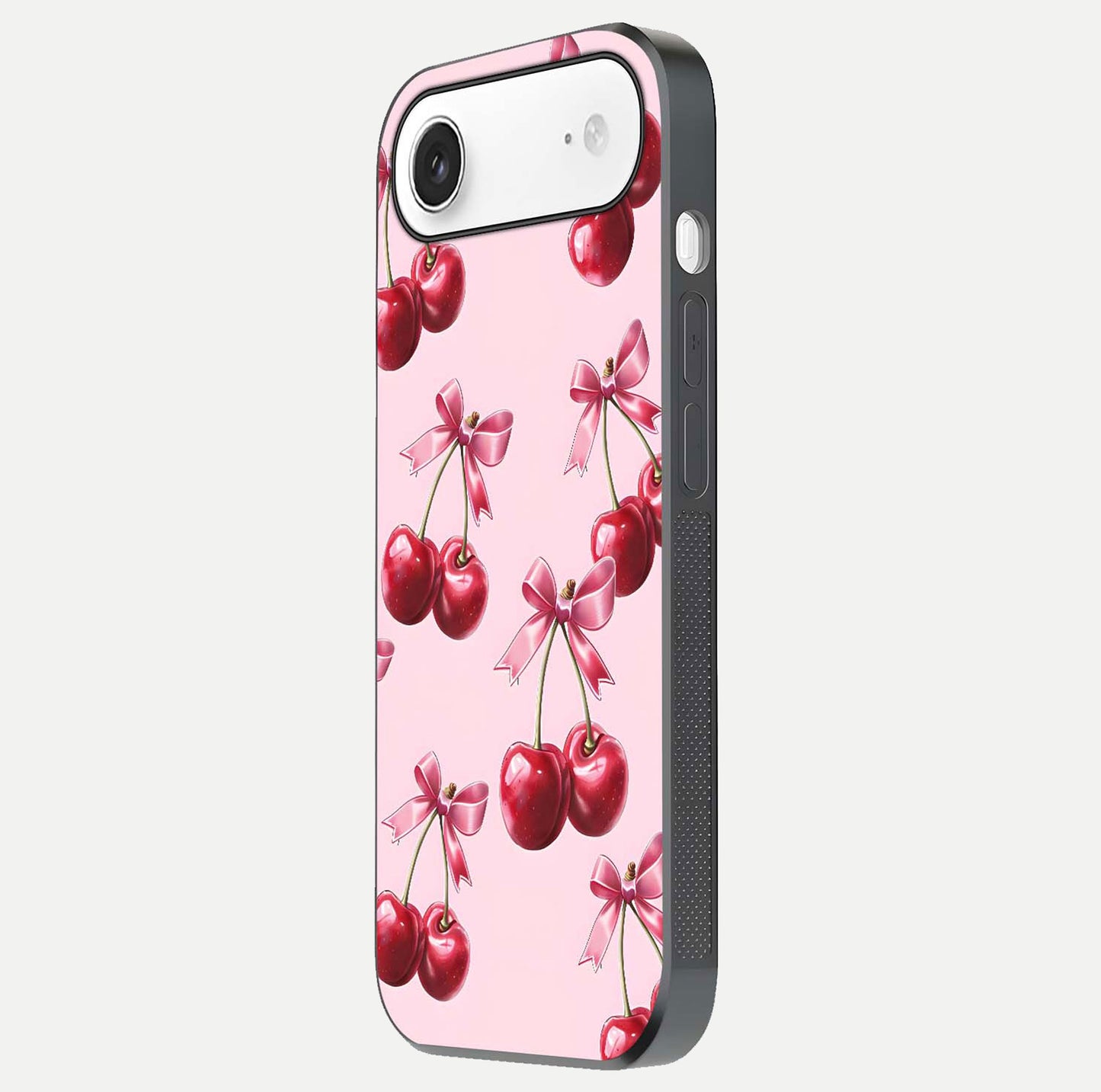 Red Cherries Pattern Glass Case For iPhone Air