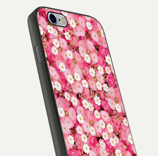 Pink Daisy Bliss Glass Case For iPhone 6