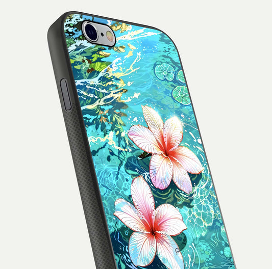 Pink Flowers in Water Glass Case For iPhone 6