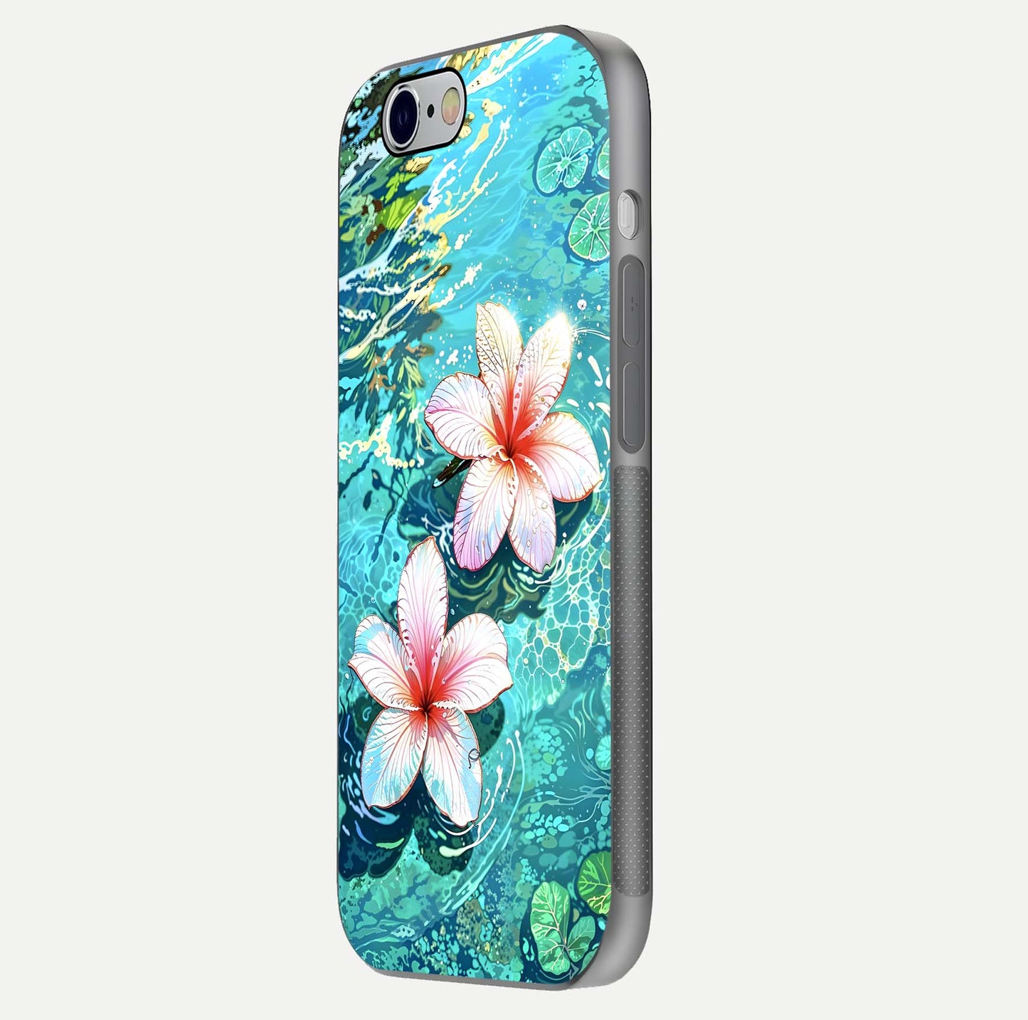 Pink Flowers in Water Glass Case For iPhone 6