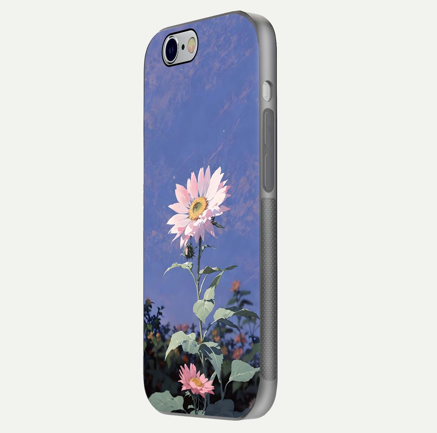 Pink Sunflower Glow Glass Case For iPhone 6