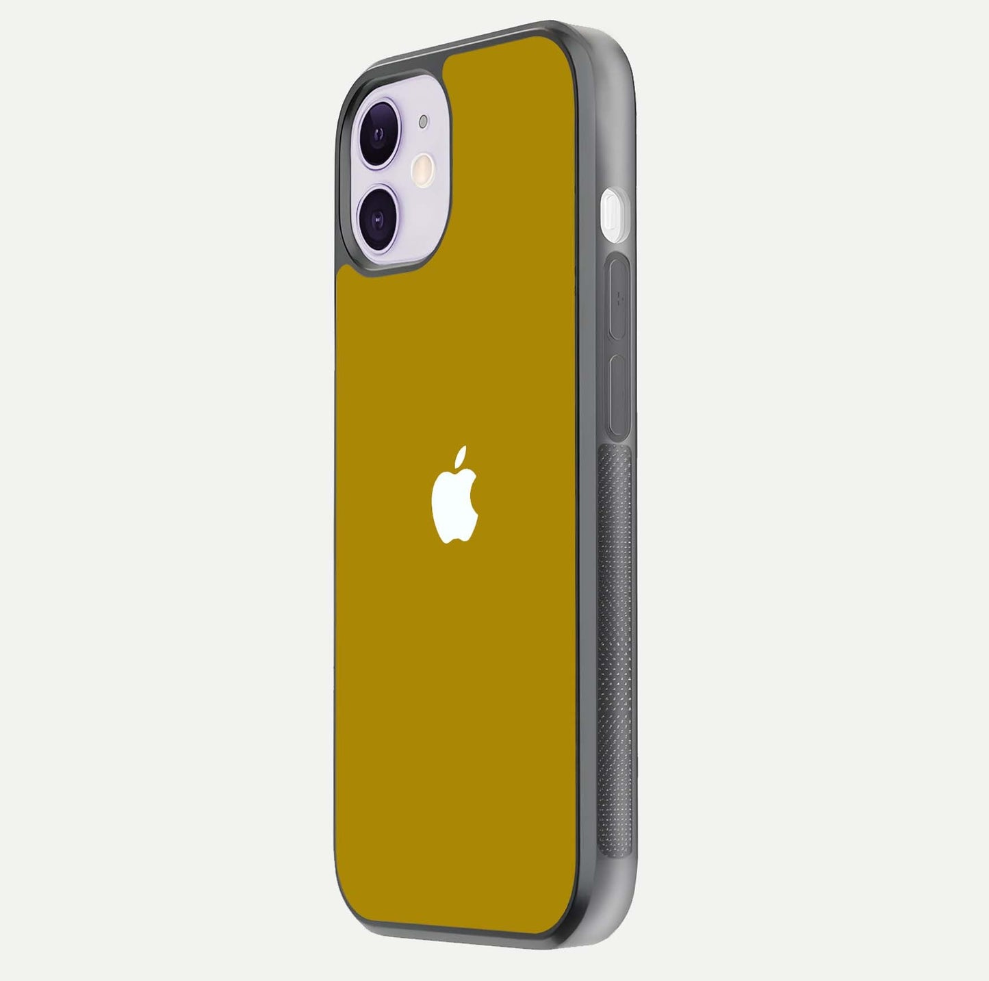 Golden Luxe Aura Glass Case for iPhone 11 side-angle image showing reflection clarity and aura glow