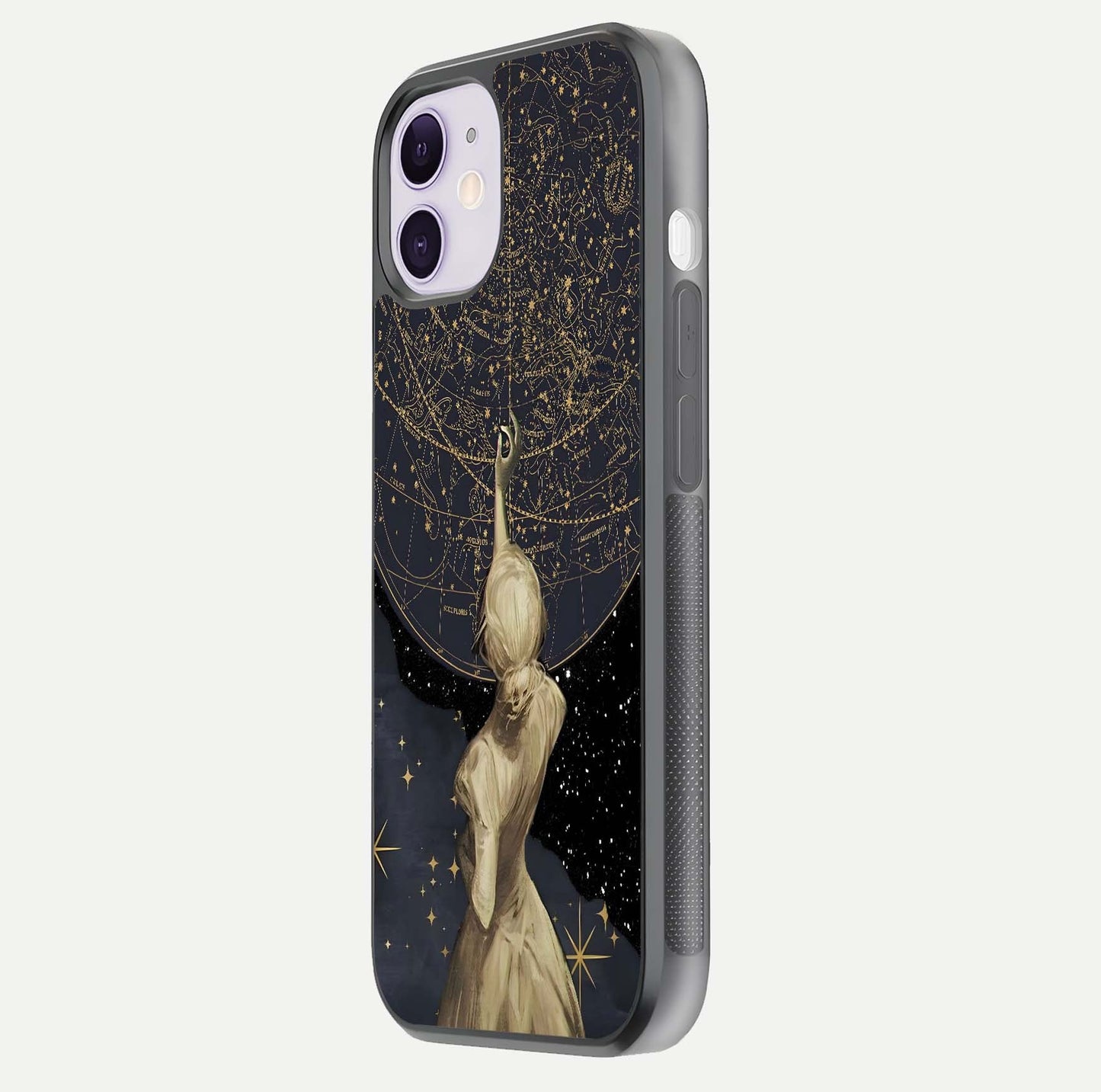 Taylor Swift Girl Glass Case for iPhone 11 side-angle image showing glossy surface and color tone