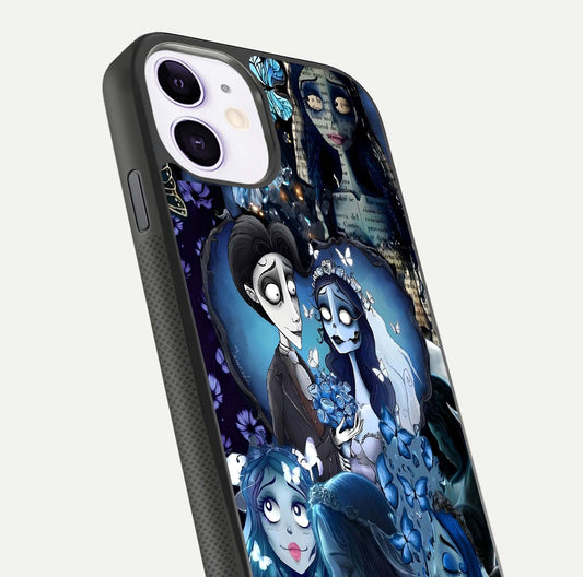 Butterfly Ghost Soul Glass Case for iPhone 11 close-up shot showing ethereal wing patterns and reflection