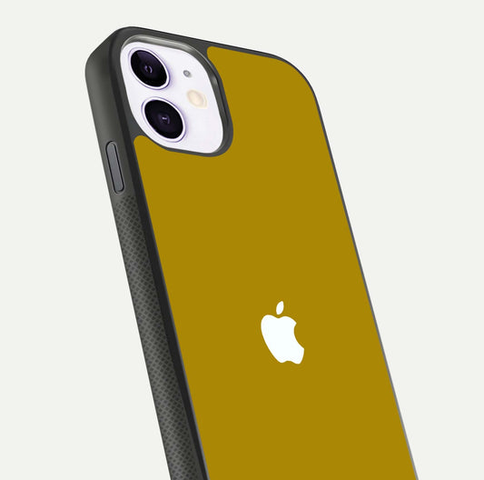 Golden Luxe Aura Glass Case for iPhone 11 close-up angled shot showing metallic shine and light reflection