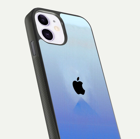 Gradient Apple Vibe Glass Case for iPhone 11 close-up angled shot showing color transition and reflection brightness