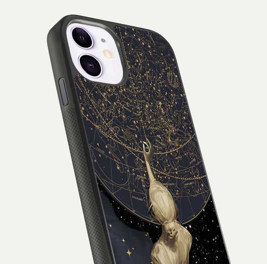 Taylor Swift Girl Glass Case for iPhone 11 close-up angled shot highlighting texture and HD reflection