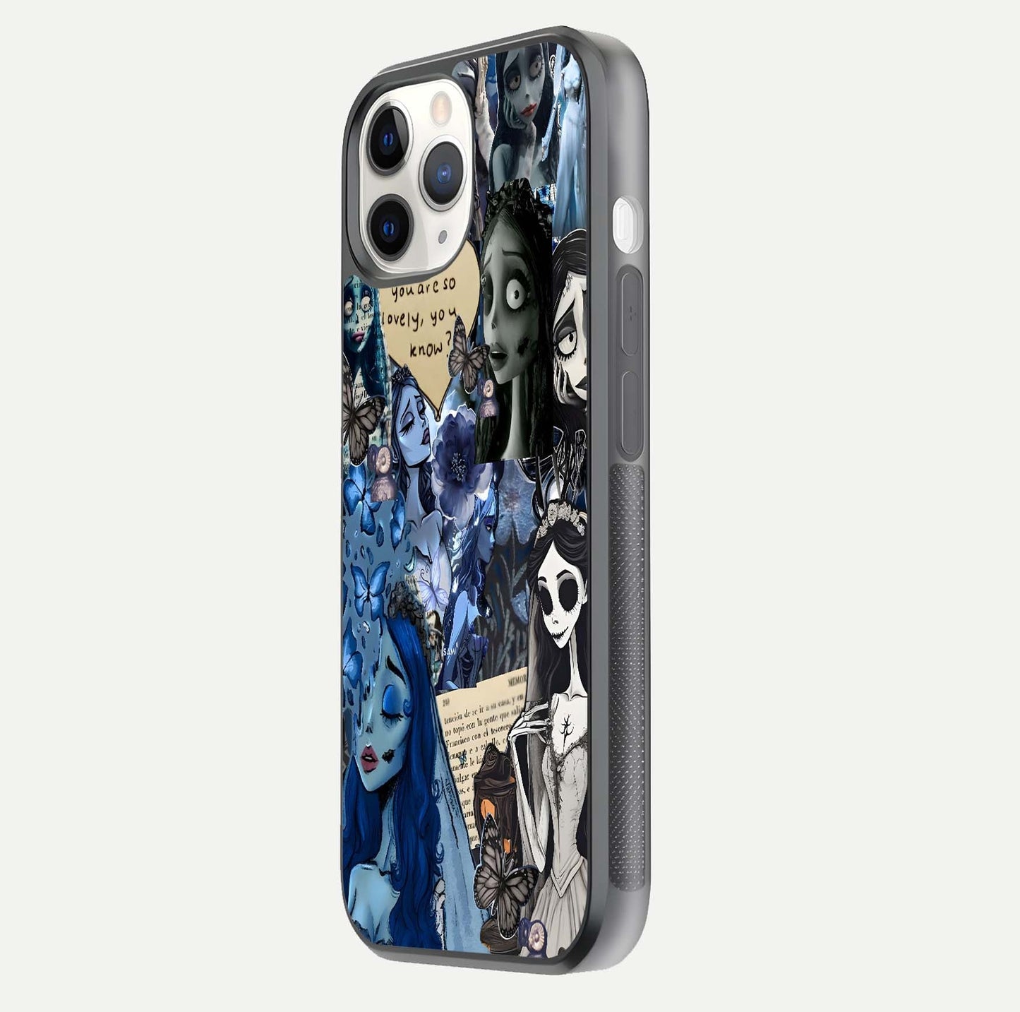 Corpse Bride Posters Glass Case for iPhone 11 Pro side-angle image capturing gloss reflection and smooth edge