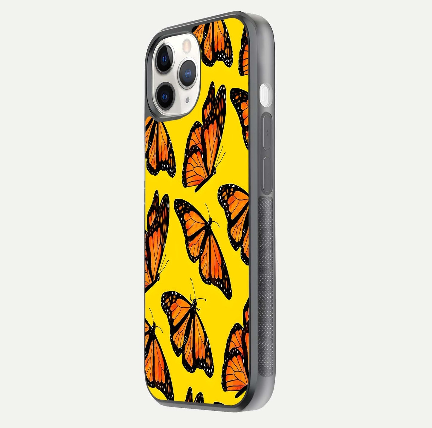 Golden Wing Flight Glass Case for iPhone 11 Pro side-angle image showing polished surface and golden gradient