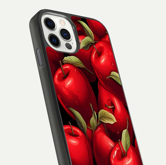 Apple Pattern Glass Case for iPhone 11 Pro front and back layout highlighting clean lines and protective glass finish