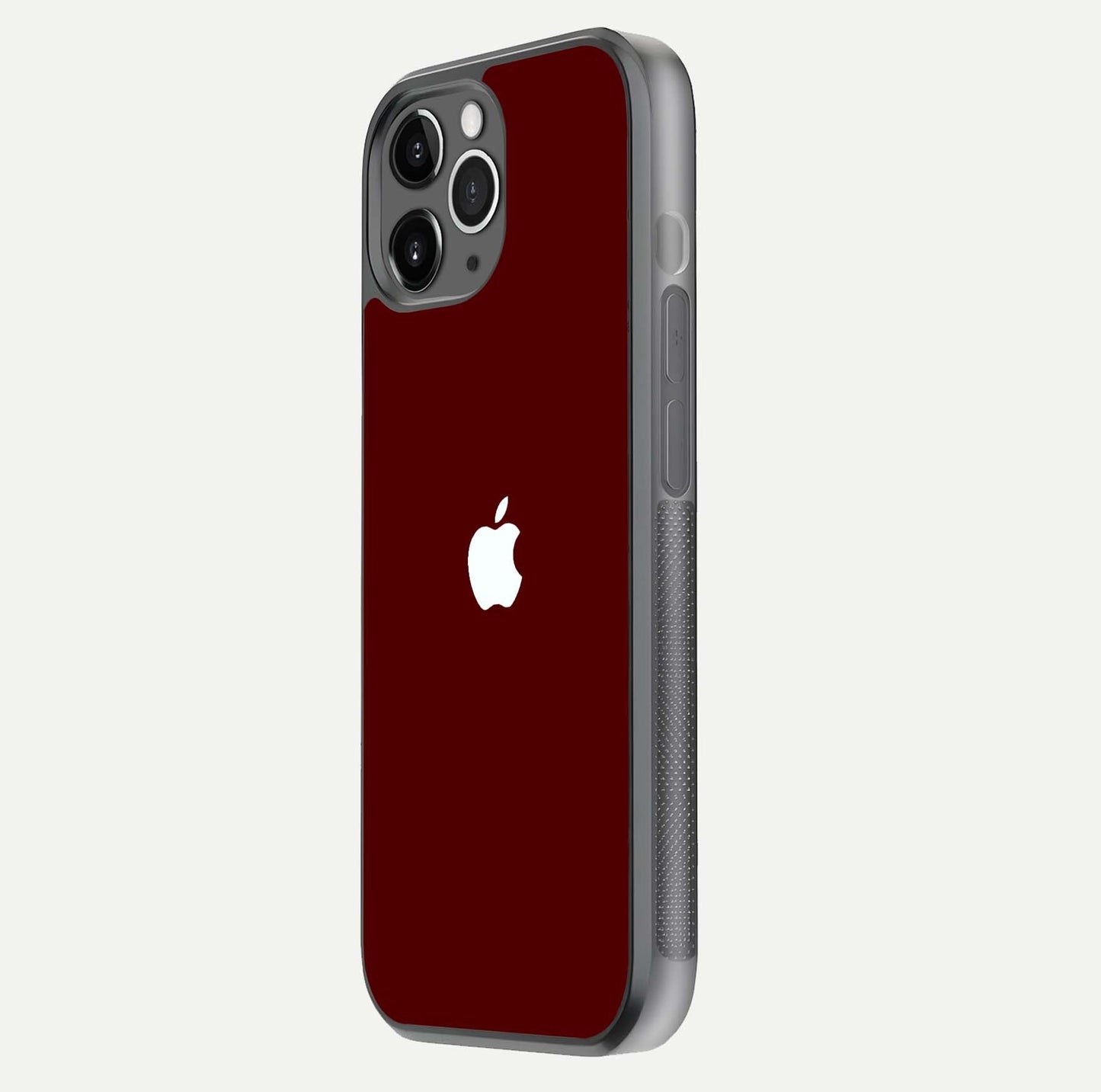 Apple Crimson Core Glass Case for iPhone 11 Pro Max floating mockup with red-gloss effect and metallic Apple design