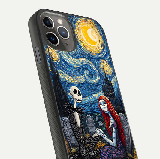 Eternal Night Love Glass Case for iPhone 11 Pro Max side-angle photo showing edge shine and soft reflection
