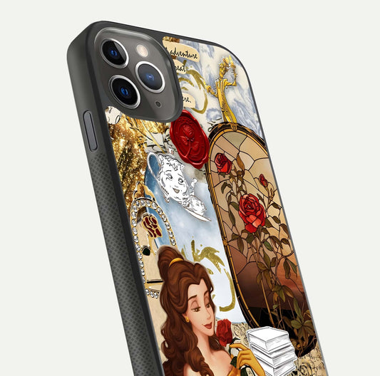 Golden Dream Belle Glass Case for iPhone 11 Pro Max side-angle image showing reflective edges and premium golden tint