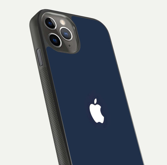 Minimal Apple Night Glass Case for iPhone 11 Pro Max side-angle image showing sleek reflection and clean gloss