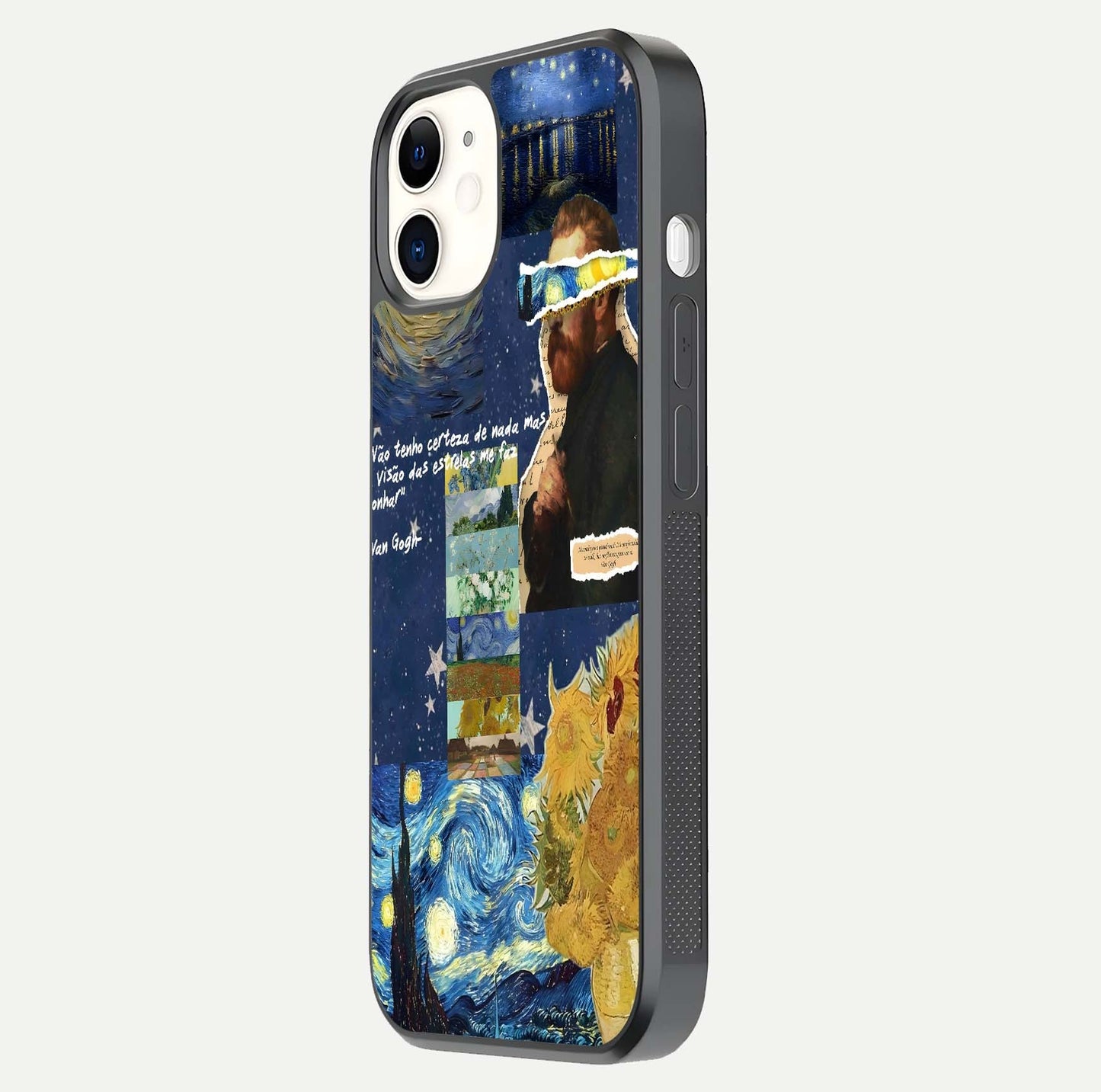 Starry Dream Vision Glass Case for iphone-12 side-angle image showing reflection and cosmic gradient tones